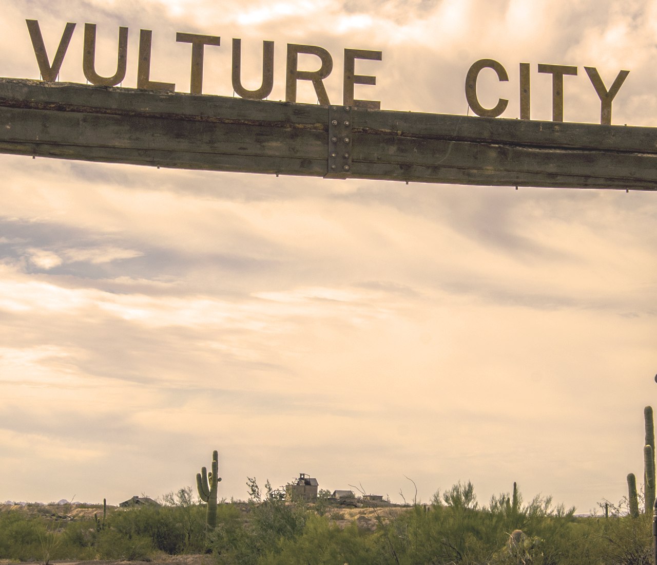 Vulture City ghost town sunset