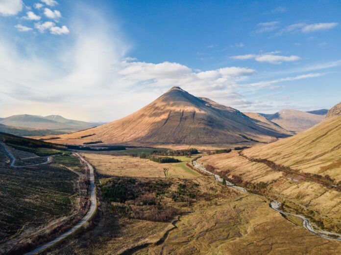 A panoramic view of the trail from Milngavie to Fort William