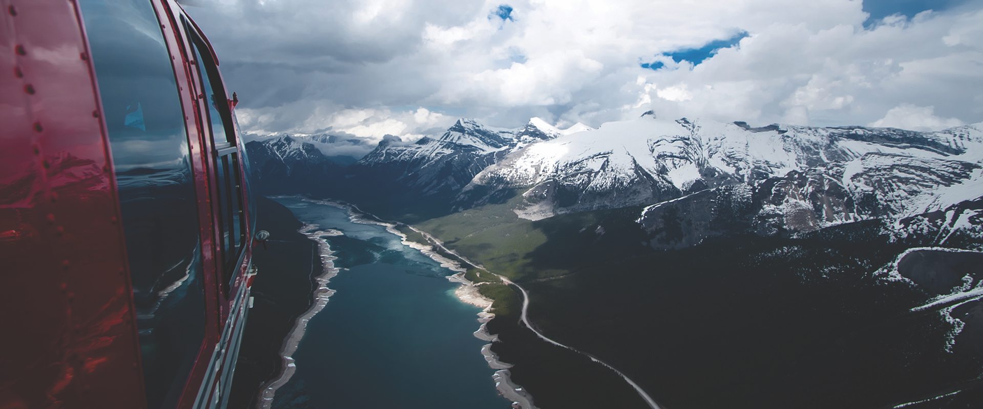 Helicopter ride over the Banff National Park