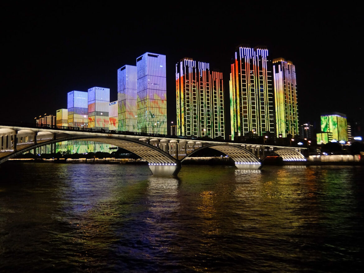 Changsha Light Show w Bridge