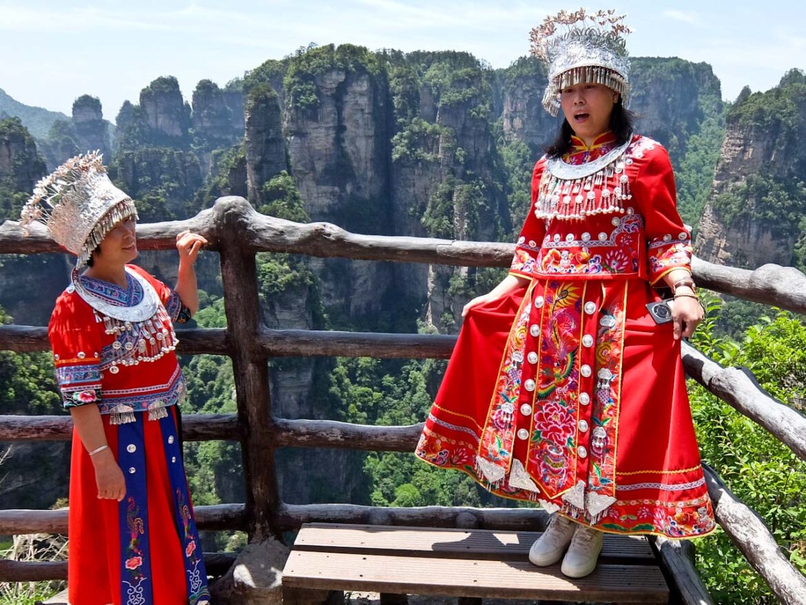 Chinese Tourists Dressing Up in Hunan China