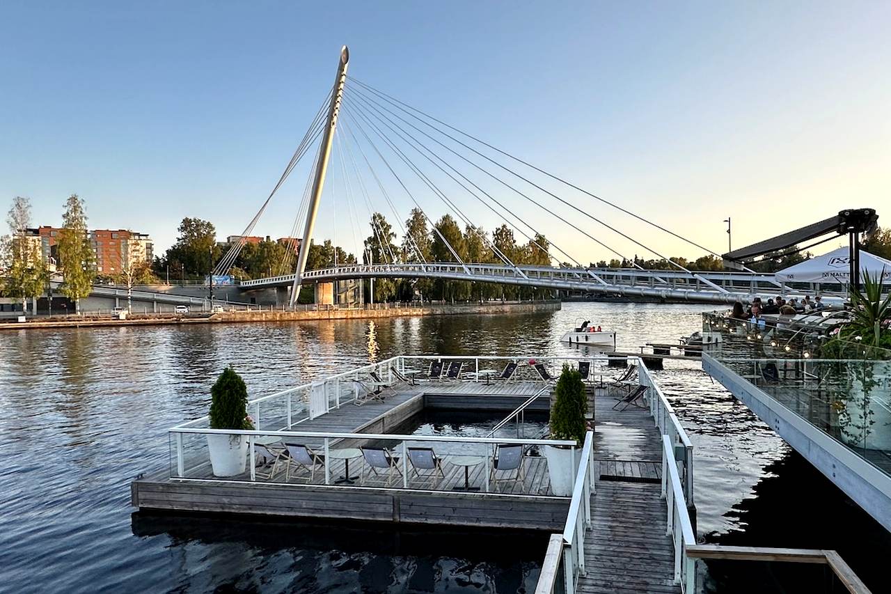 Cold Dip Pool in the Tammerkoski River in Tampere, Finland