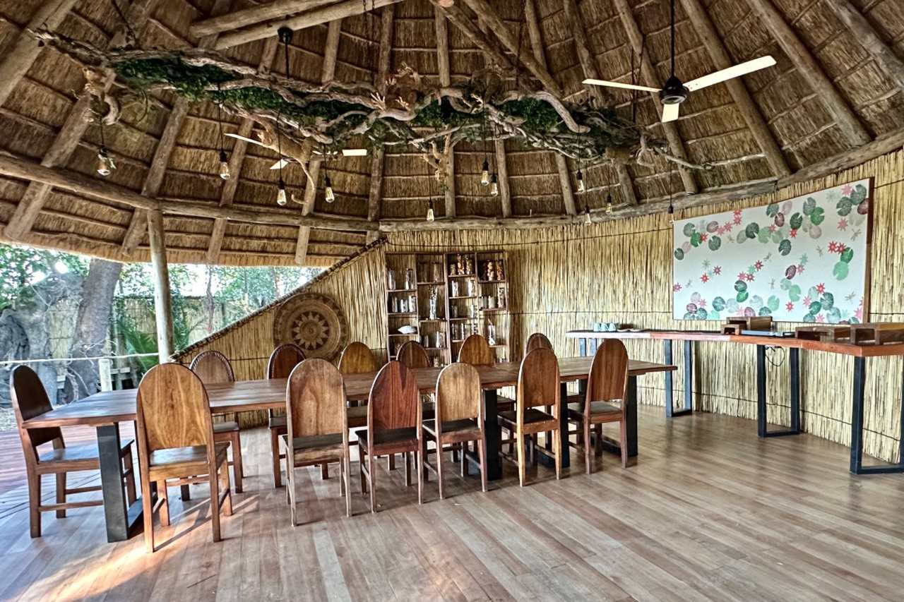 Dining Area at Nxamaseri Island Lodge, the Okavango Delta in Botswana