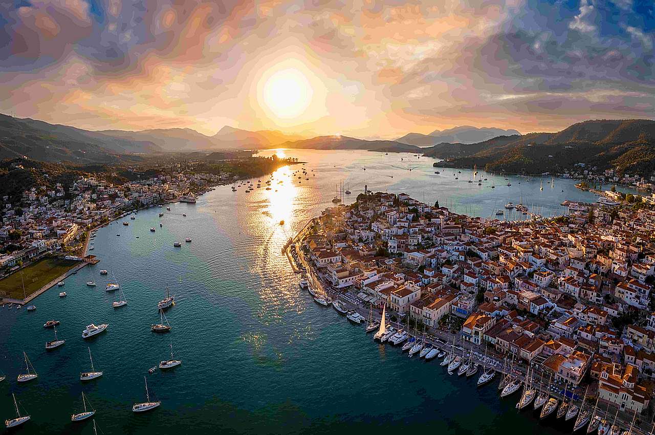 Poros at sunset