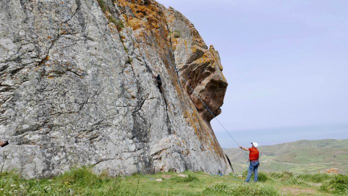 Climbing Hawk Rock