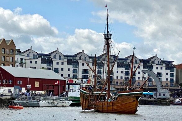 The Matthew Leaving Prince's Wharf on the Floating Harbour in Bristol