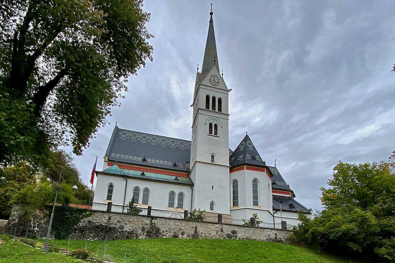 Parish Church of St Martin on Lake Bled in Slovenia