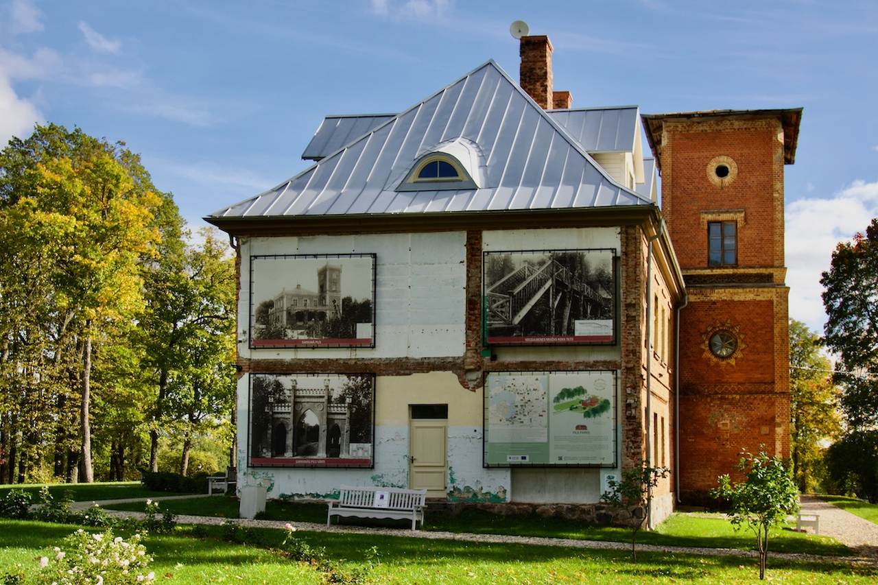 The Red Castle in Pils Park, Gulbene in Latvia